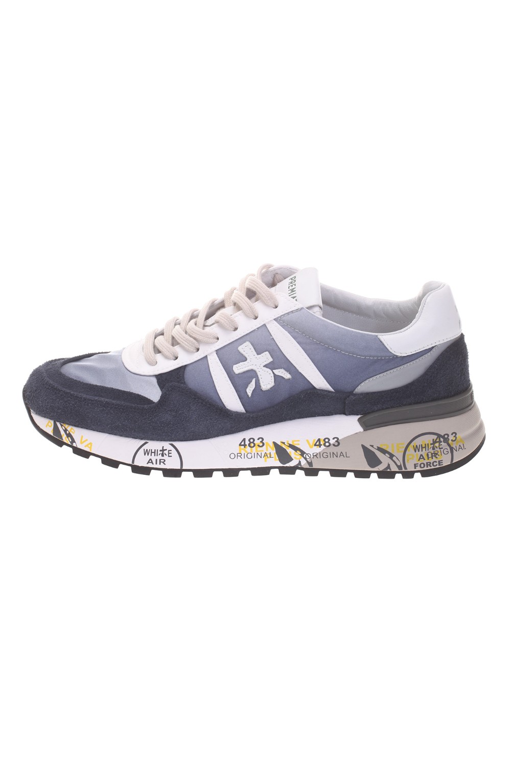 shop PREMIATA Saldi Scarpe: Premiata sneakers "Landeck 6134".
Sviluppata in pellame morbido scamosciato e nylon degradé.
Logo Premiata e tocchi bianchi. 
Suola ergonomica e super leggera.
Altezza Suola 4,2 cm.
Fusbet interno 28,5 cm.
Composizione Suola: 60% EVA 10% TPU 30% Gomma
Composizione Tomaia: 40% Pelle di vitello 60% PA
Composizione Fodera: 100% Pelle di capra
Fabbricato in Vietnam.. LANDECK-6134 number 6415004